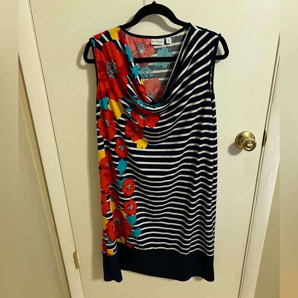 Kim Rogers Multicolor Floral Striped Dress